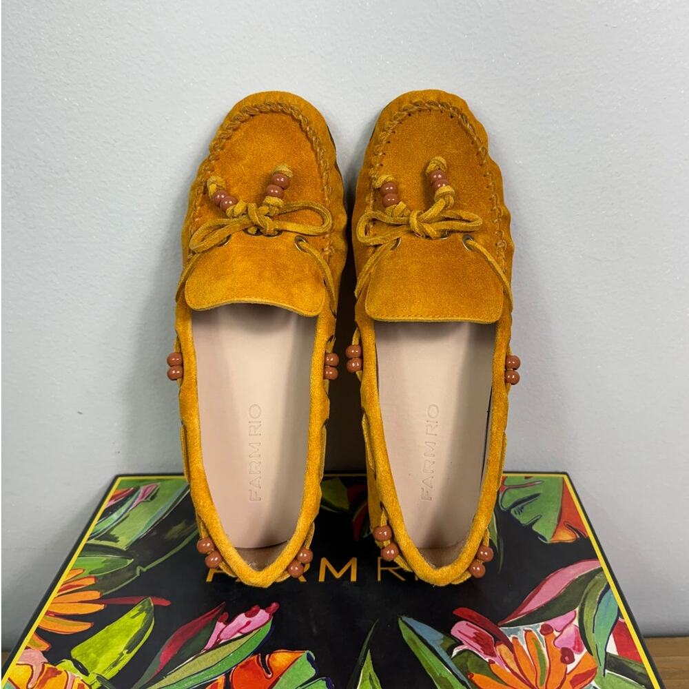 New Farm Rio Brown Tassel Suede Moccasin in Ocher Women's Size 7 - Picture 5 of 11